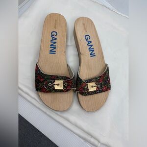 GANNI x DR. Scholl’s Sandals Beet Red Size Slides Wooden Platform 42EU 11US